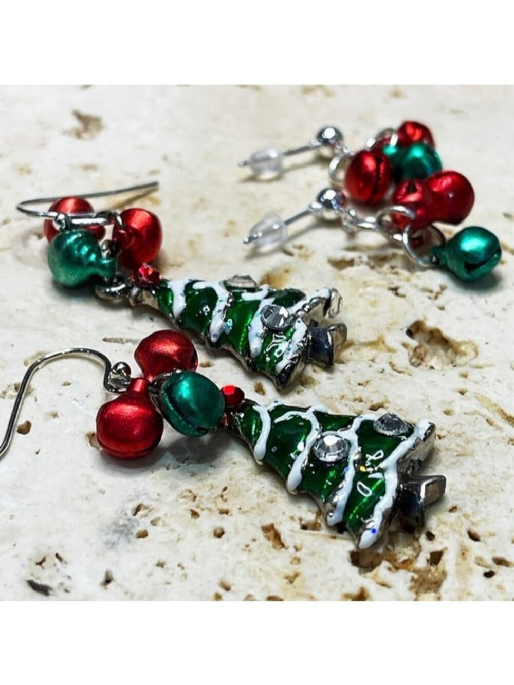 Mother & Daughter Christmas Dangling Earrings—Pierced & Clips